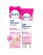 Veet Hair Removal Cream 5 In 1 Skin Benefits, 100g For Normal Skin (Body & Legs) With Lotus Milk & Jasmine Fragrance